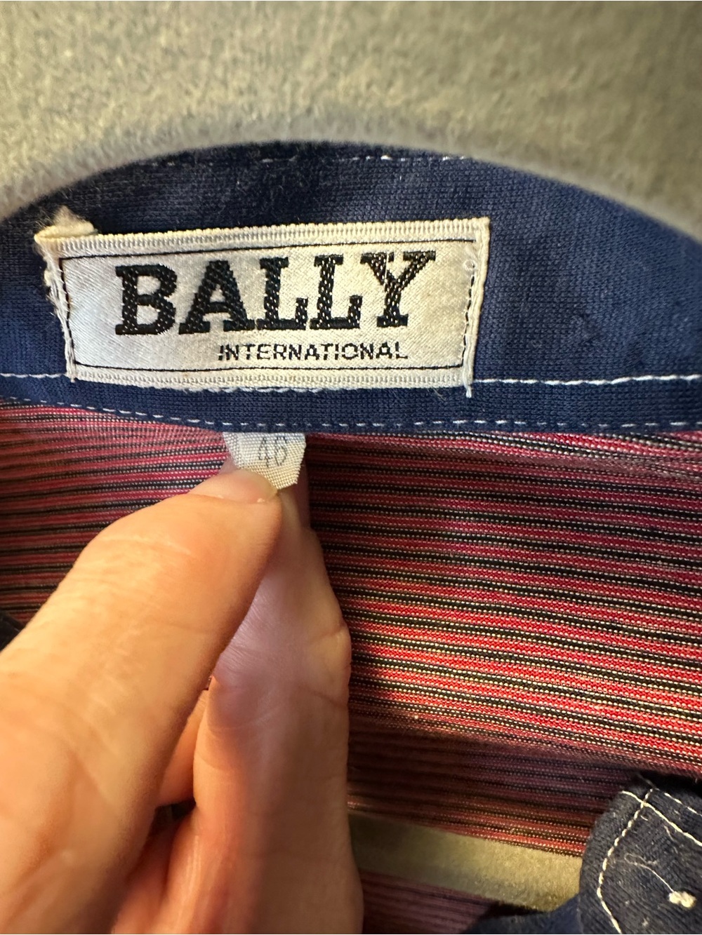 Vintage Bally International Striped Polo Shirt Red Navy Size small - Picture 6 of 7